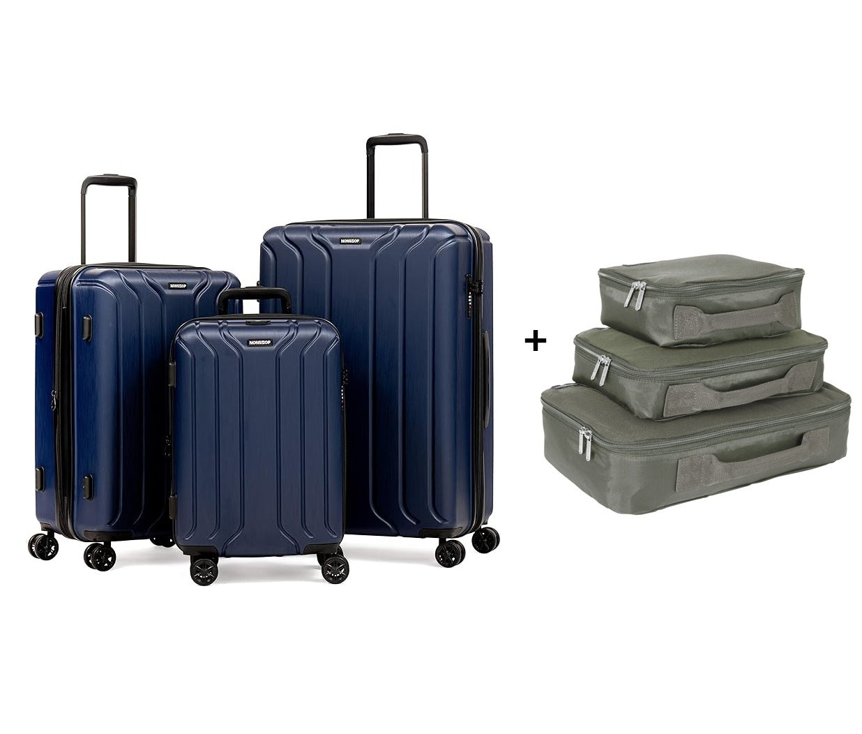 Bundle: 3 Piece Luggage Set + Packing Cubes